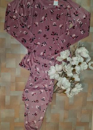 Теплый комплект, пижама велюр, цвет пепельная роза love to lounge s р-р1 фото