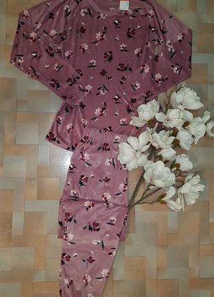 Теплый комплект, пижама велюр, цвет пепельная роза love to lounge s р-р7 фото