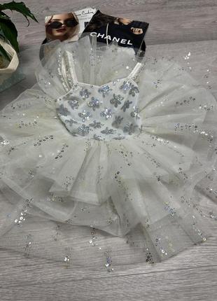 Платье пачка бутыления снежинки карнавальное платье2 фото