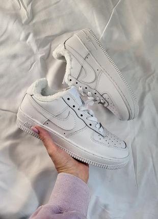 Зимние nike air force 1 white winter1 фото