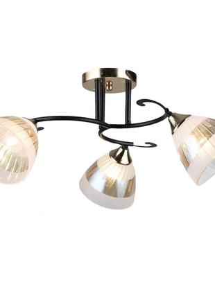 Люстра стельова свет на три плафони sr-a3919/3 fgd+bk