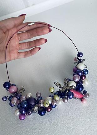 Украшение на шею бусы эксклюзив ручная работа handmade ожерелье