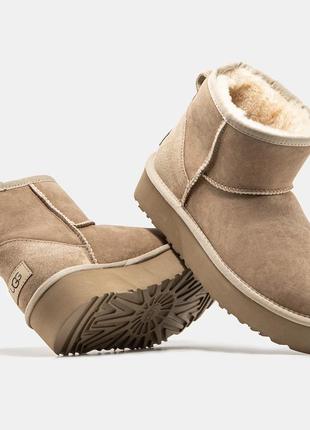 Женские замшевые угги ugg mini platform4 фото