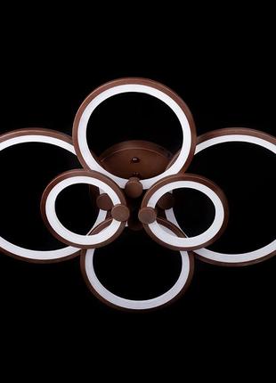 Люстра світлодіодна led свет sl-5332/2+2+2 coffe + пульт 192w коричнева