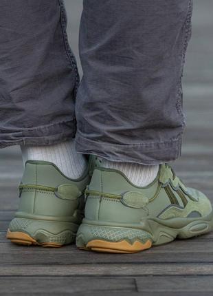 Мужские кроссовки adidas ozweego khaki адидас озвученного цвета хаки7 фото