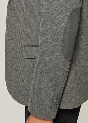 Пиджак мужской reserved xl, slim fit, серый с латками, новый6 фото