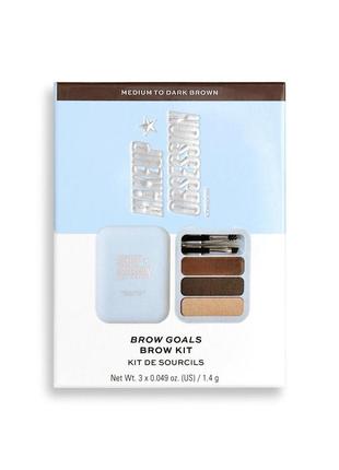 Набор для бровей makeup obsession "brow goals" (medium to dark)3 фото