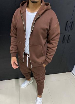 Мужской теплый спортивный костюм на змейке 👍