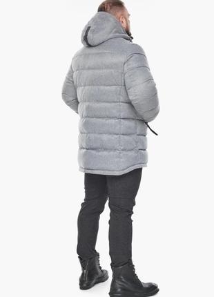Серая мужская короткая теплая зимняя куртка с капюшоном braggart  aggressive до -25 градусов3 фото