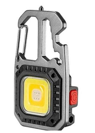 Тактичний яскравий кишеньковий ліхтарик з карабіном червоне світло з зарядкою від usb з акамулятором мультитул  id 155707