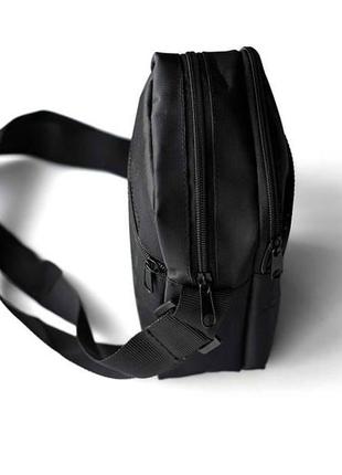 Чоловіча сумка месенджер stone island casual чорна спортивна барсетка тканинна сумка через плече4 фото