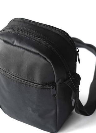 Чоловіча сумка месенджер stone island casual чорна спортивна барсетка тканинна сумка через плече3 фото