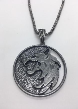 Кулон медальйон відьмака вовк у луні the witcher wolf1 фото