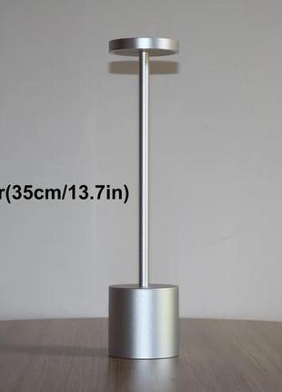 Настільна світлодіодна лампа з акумулятором yiwu 3w 200lm 1200mah в loft та скандинавському стилі колір білий металік  id 707