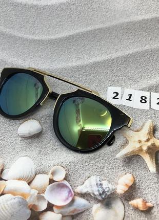 Стильные солнцезащитные очки, цвет линз сине-зеленый3 фото
