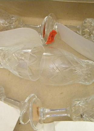 Рюмки набор 6 шт новые коробка хрусталь ссср )