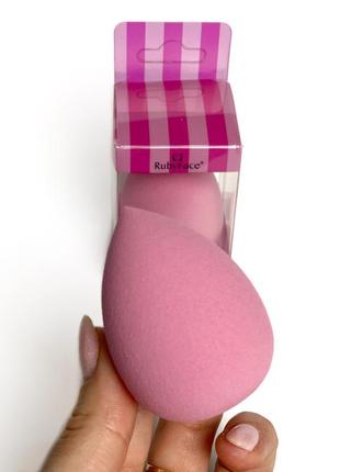Спонж-капля для макияжа ruby face, розовый2 фото