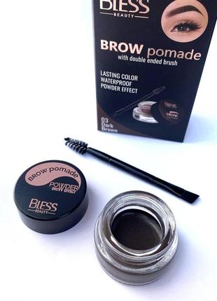 Помада для брів bless beauty brow pomade  03 dark brown1 фото