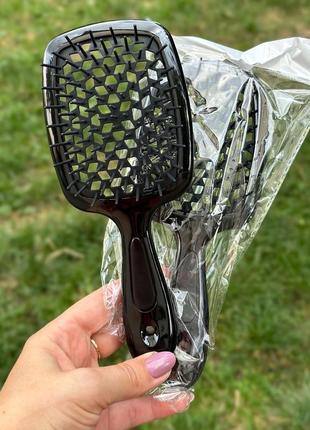 Гребінець для волосся superbrush hollow comb, чорний