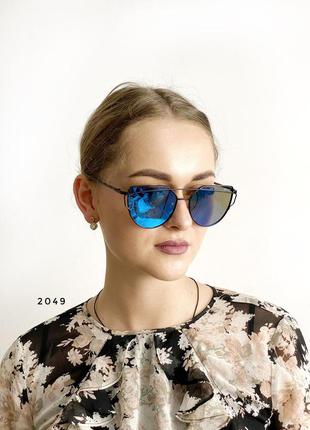 Солнцезащитные очки, цвет линз голубой