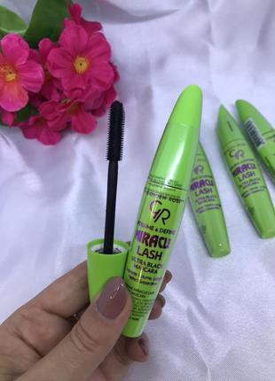 Туш для вій golden rose miracle lash ulrta black mascara