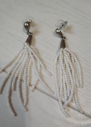 Сережки и две нитки с бисером1 фото