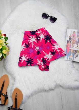 Летние розовые шорты шортики высокая посадка пальмы