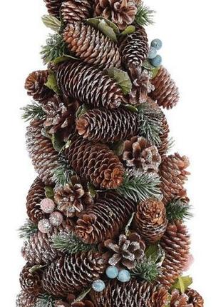 Декоративная елка "шишки и ягоды" 38см с натуральными шишками1 фото
