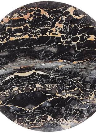Підставка під гаряче керамічна "golden black marble" ø 16 см на корковій основі1 фото