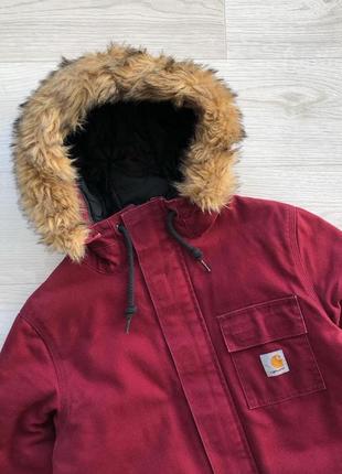 Зимова куртка парка carhartt wip x’siberian thinsulate parka red3 фото