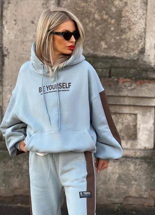 Спортивный теплый на флисе найк nike молния капюшон базовый костюм брюки прямые джоггеры по фигуре кофта толстовка длинная худи воротник3 фото