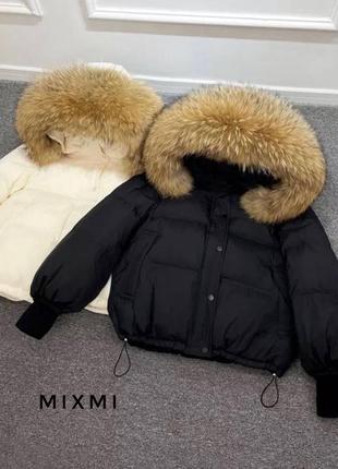 Куртка женская тёплая зимняя короткая с капишоном