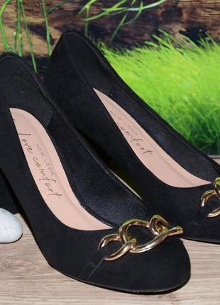 Туфли черные замш каблук с4 размер 37