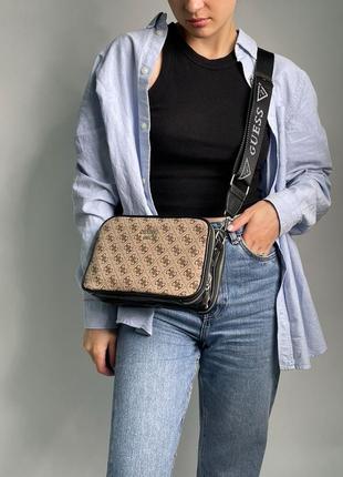 Спортивная женская кросс боди guess crossbody  на два отделение бренда гесс1 фото