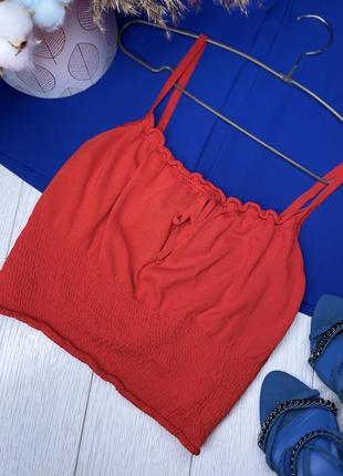 Красный трикотажный топ asos s топ короткий