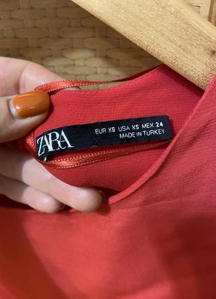 Платье красное красивое зара zara короткое