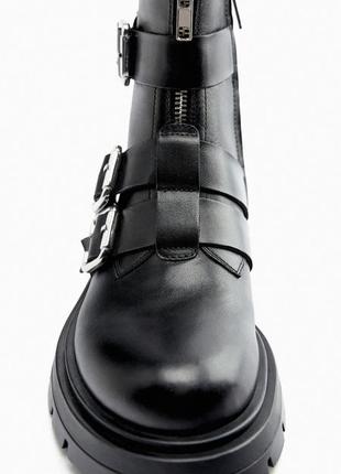 Крутые кожаные ботинки zara airfit® с пряжками4 фото