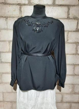 Нарядная блуза блузон с декором бисер1 фото