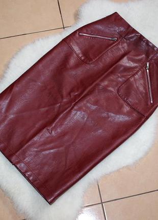 Стильная кожаная юбка карандаш от zara