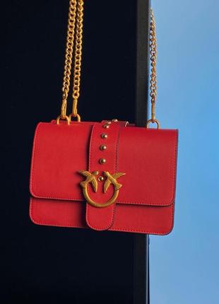 Яркая женская сумка в красном цвете pinko classic качественная пинко8 фото