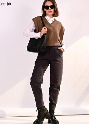 Жіночі брюки стрейч-котон, на тоненькому флісі1 фото