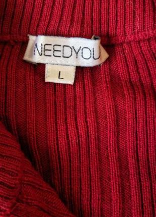 Шерстяний светр в рубчик на замку needyou6 фото