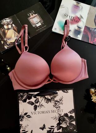 Пудровый бюстгальтер victoria's secret original bombshell add 2 cups super push up 32b 70b 75a1 фото