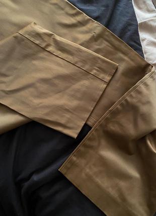 Бежевые кремовые штаны брюки клеш forever 21 размера s стильная прямая модель3 фото