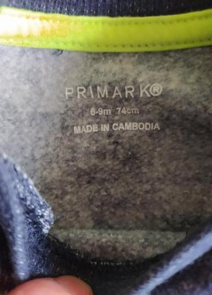 Модний теплий свитшот, толстовка primark на 6-9 мес.3 фото