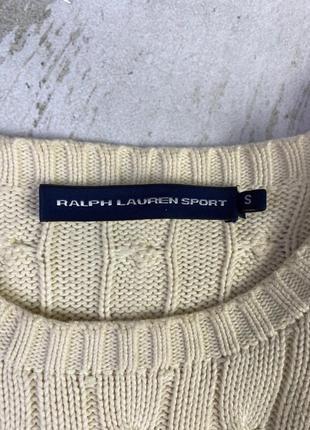 Вязаный пуловер ralph lauren sport молочного цвета3 фото