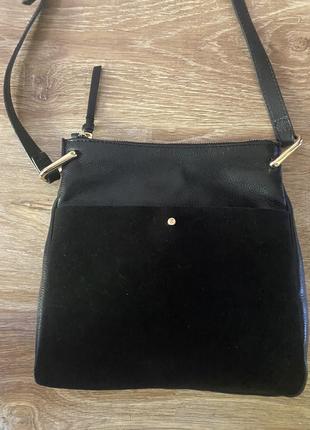 Шикарна, сумочка, кожна, на плече, в чорному кольорі, від дорогого бренду: z by accessorize london 👌