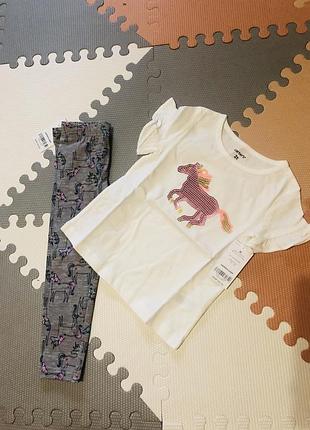 Набор костюм комплект на девочку футболка лосины единорог carters картерс