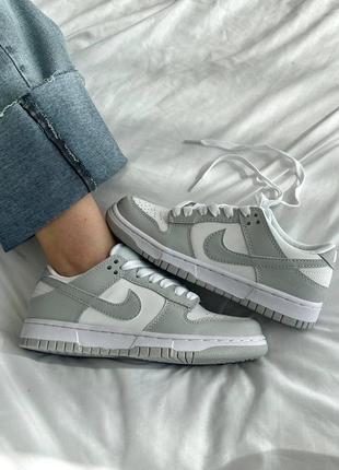 Кроссовки nike dunk white grey