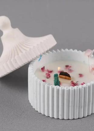 Свічка ручної роботи з кришкою із соєвого воску декоративна свічка